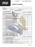 Check List For QMS Internal Audit