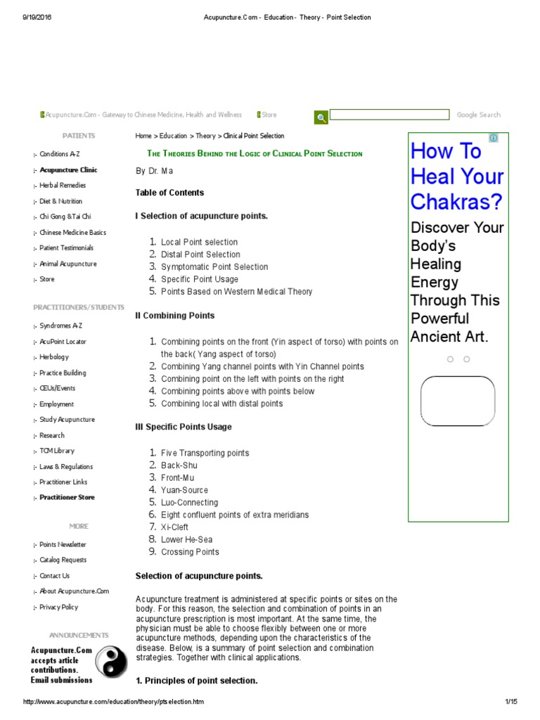Acupuncture Points Group | PDF | Traditional Chinese Medicine | Acupuncture