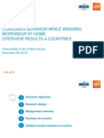 Consumer Behaviour While Washing Workwear at Home - Results of GFK Study