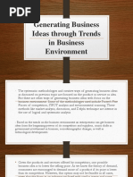 Generating Business Ideas Through Trends in Business Environment