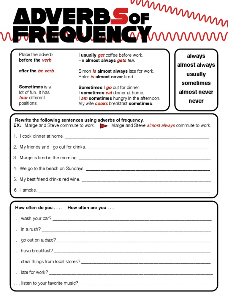 Adverbs of Frequency Worksheet | PDF