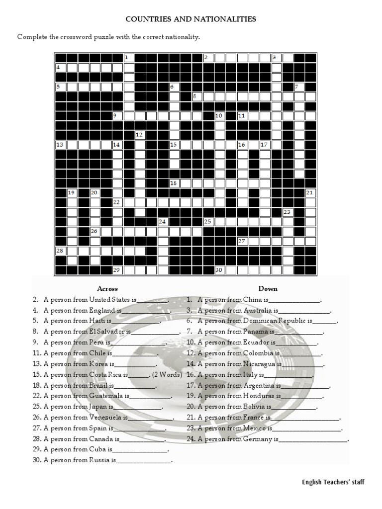 Countries Nationalities Act #2 Puzzle | PDF