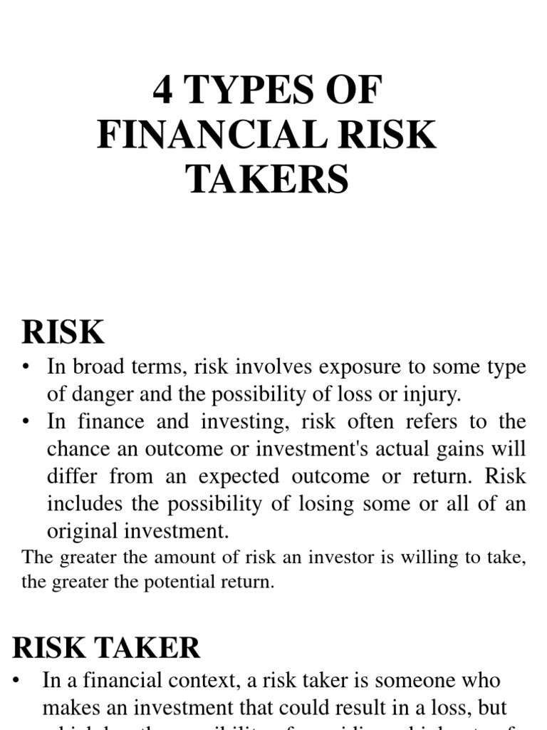 Types of Financial Risk Takers | PDF | Investing | Financial Risk