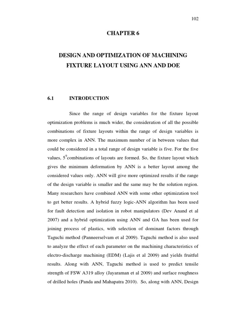 Design and Optimization of Machining Fixture Layout Using ANN and DOE ...