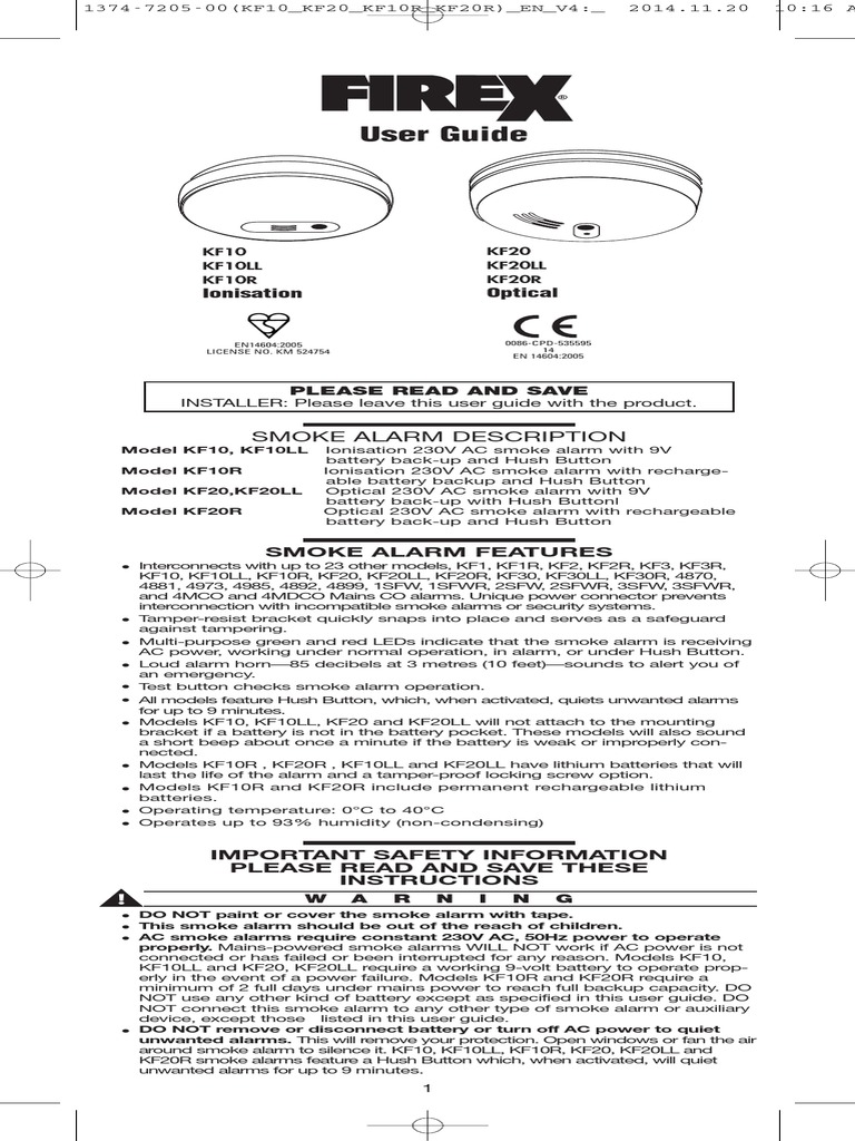 3022 - Kidde Firex KF10 Manual | PDF | Electrical Connector ...