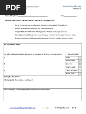 One on One Meeting Template