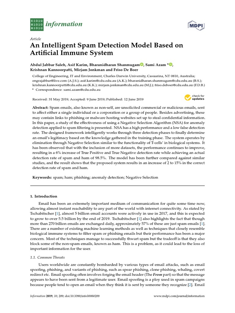 SpamDetection PDF | PDF | Email Spam | Phishing