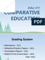 EDUC 211 - Grading, Course Description, and Meaning of Comparative Education
