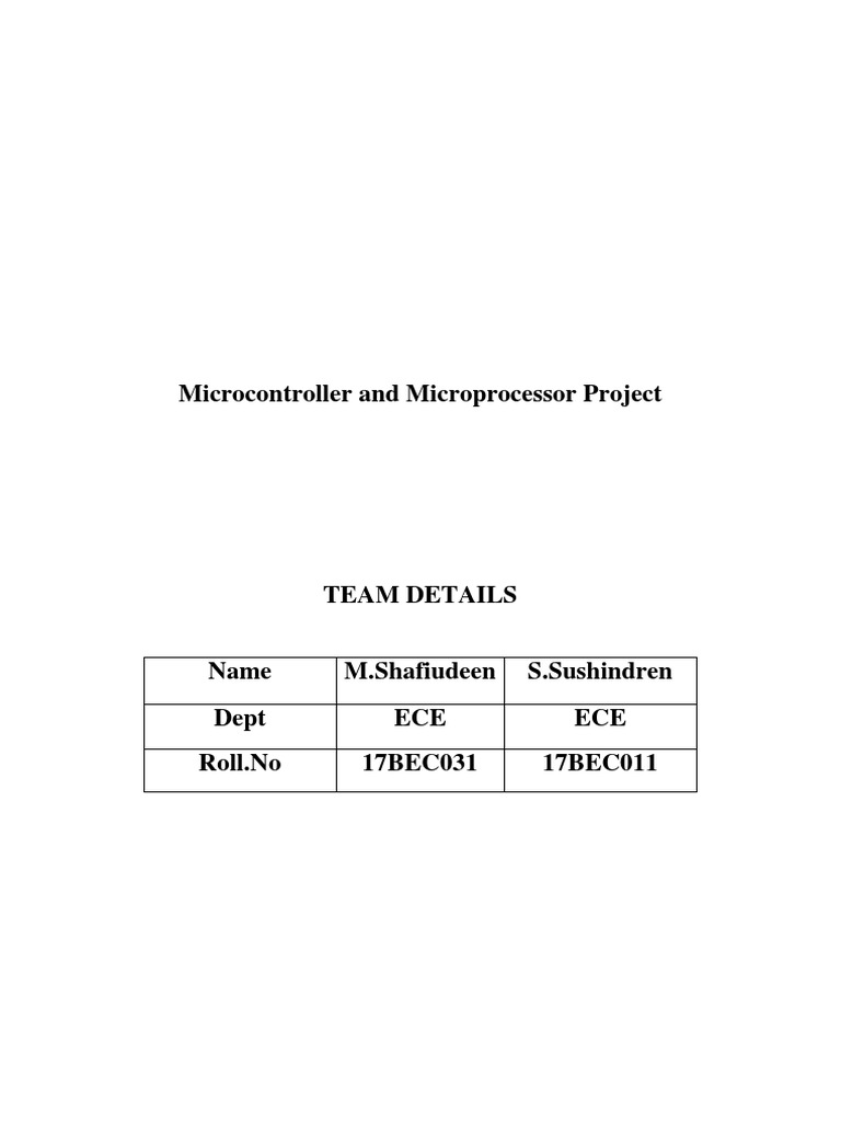 Microcontroller and Microprocessor Project | PDF | Electric Motor ...