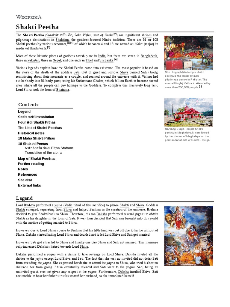 Shakti Peetha | PDF | Hindu Theology | Hindu Iconography