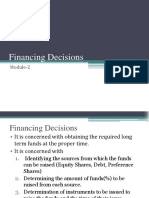 Module 3 Financing Decisions