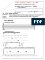 Prueba diagnóstica de matemáticas para grado 4to