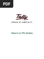 Steps To Run TDL Samples