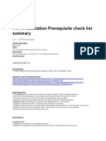 V11-X Installation Prerequisite Check List Summary - AAI