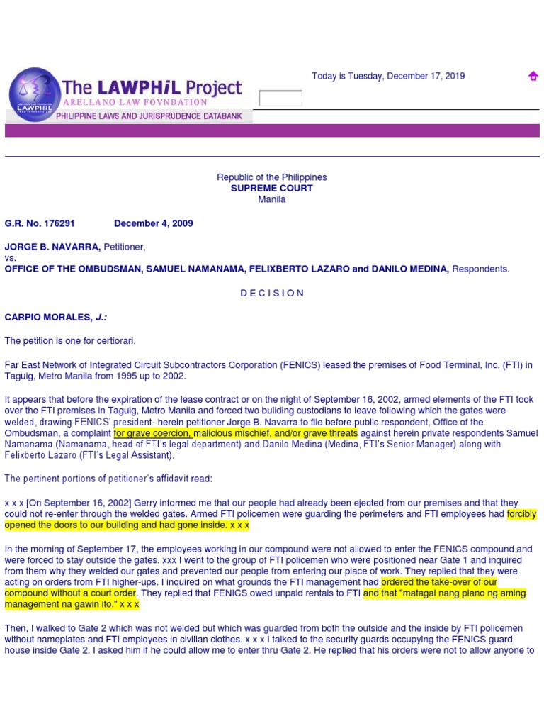 Grave Coercion PDF Lease Lawsuit