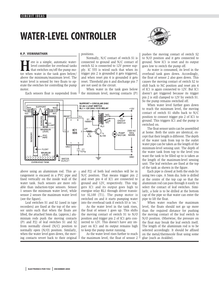 Water Level Controller | PDF
