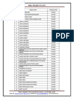 MBA Project List