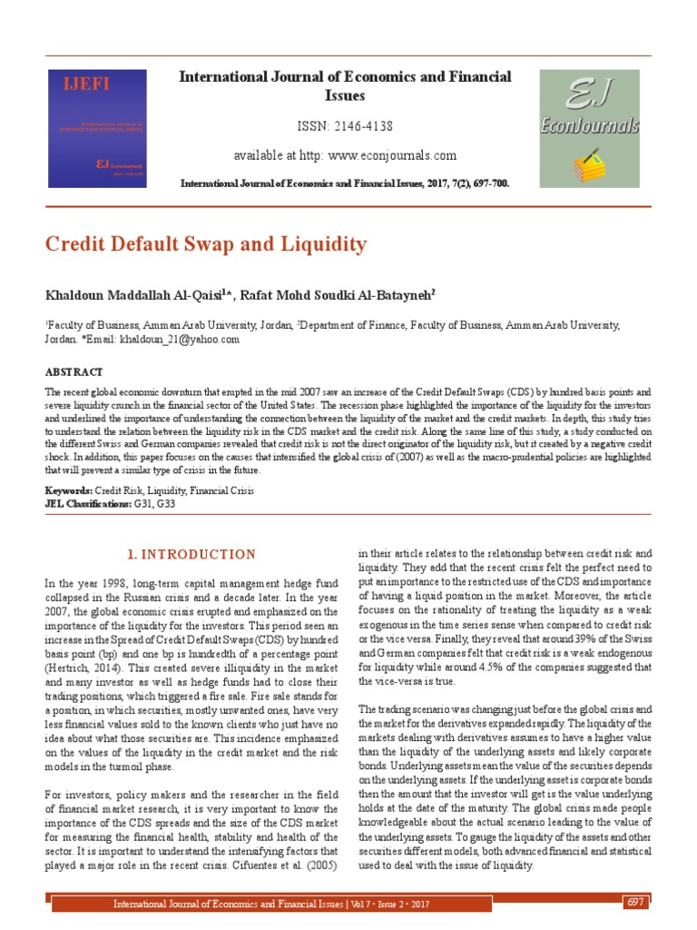Credit Default Swaps and Market Liquidity | PDF | Credit Default Swap ...