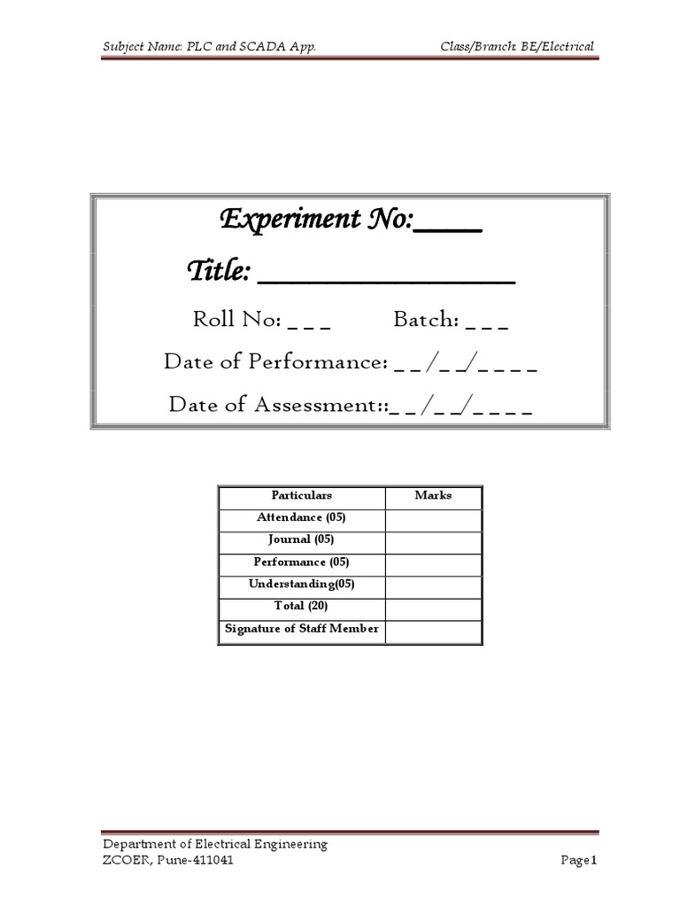 PLC Lab Manual PDF PDF Programmable Logic Controller Switch