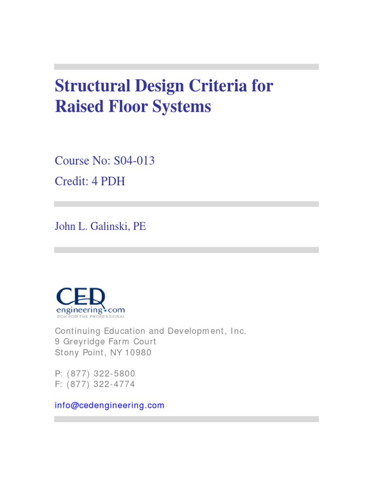 Structural Design Criteria For Raised Floor Systems | PDF | Framing ...