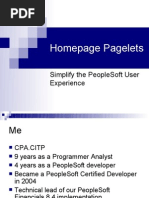 Creating and Using PeopleSoft Homepage Pagelets