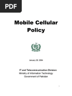 Mobile Cellular Policy: IT and Telecommunication Division