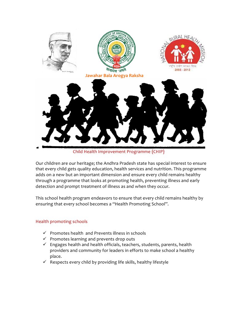 Jawahar Bala Arogya Raksha - Note | PDF | Public Sphere | Public Health