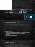 Els Registres Lingüístics I Propietats Del Text