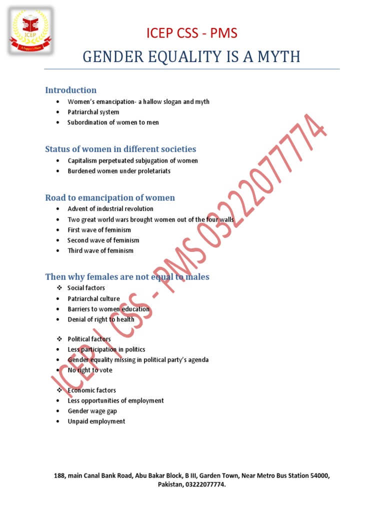 Courtesy Guess ICEP CSS - PMS GENDER EQUALITY IS A MYTH (Complete Essay ...