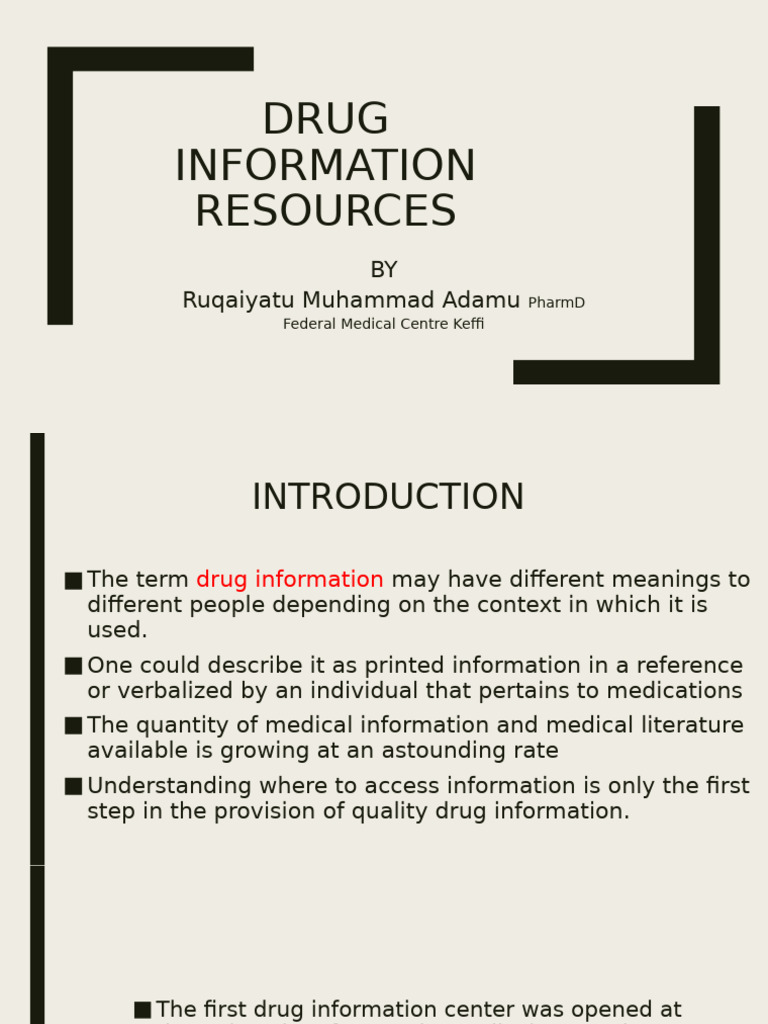 Understanding Drug Information Resources A Comprehensive Guide to Primary, Secondary, and