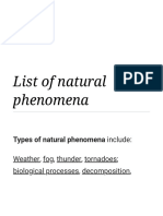 Natural Phenomena Types