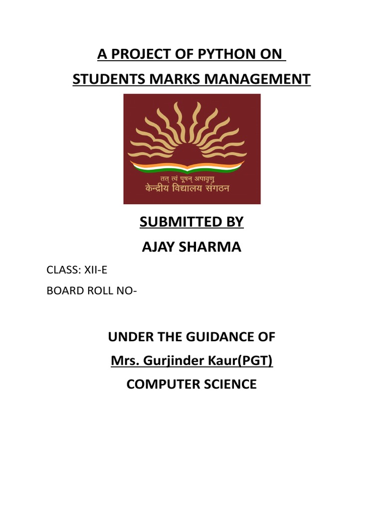 Python Student Marks Management System | PDF | Databases | Sql