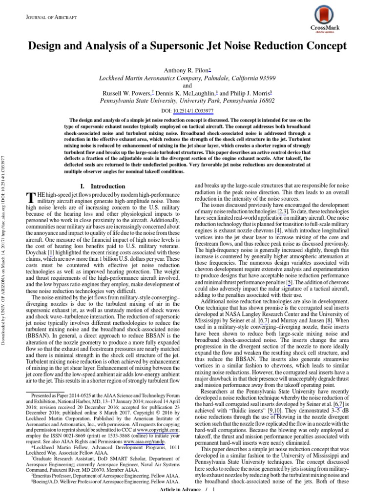 Supersonic Noise Reduction PDF | PDF | Jet Engine | Nozzle