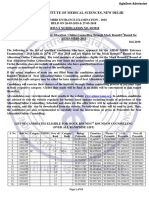 AIIMS MBBS 2018 Result - Rank Wise