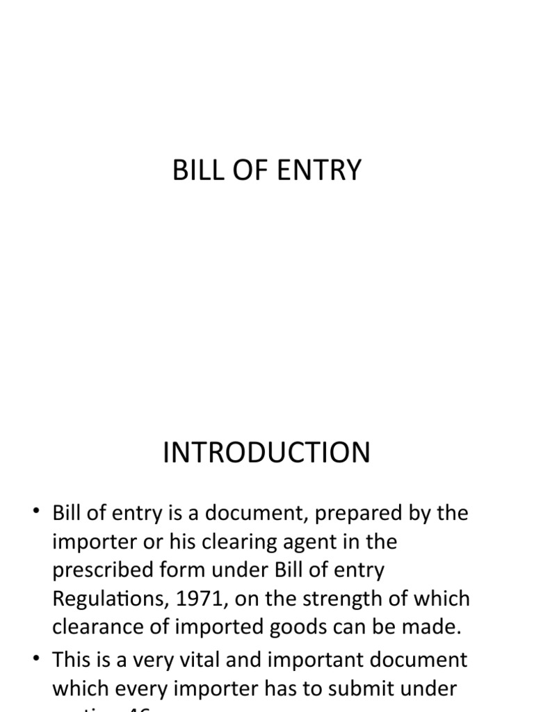 Bill of Entry | PDF | Customs | Electronic Data Interchange