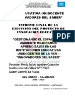 Modelo Informe de Avance Proyecto de Innovación