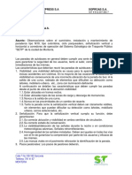 Observaciones A Paraderos de Montería