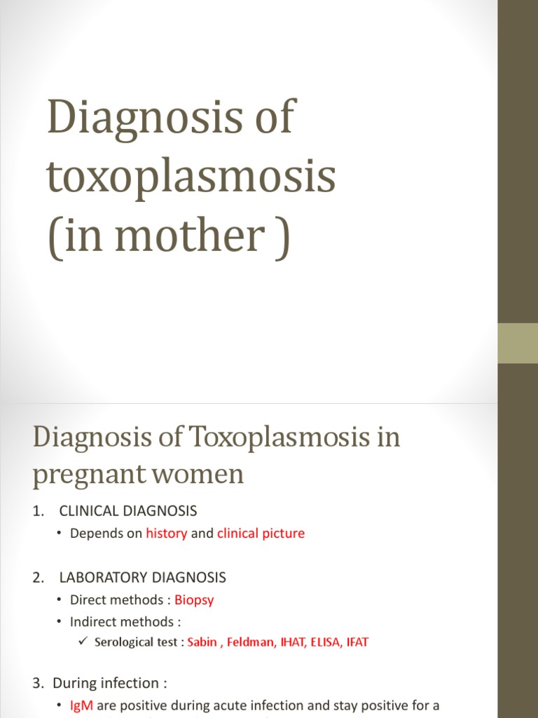 Diagnosis of Toxoplasmosis in Pregnant Women PDF