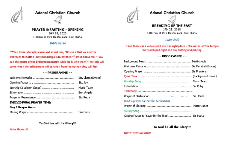2020 Prayer And Fasting Program Pdf Prayer Religious Belief And