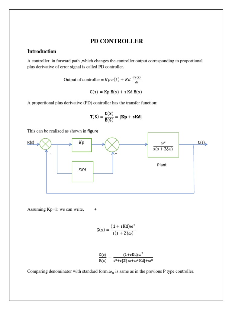 PD Controller | PDF | Steady State | Electronic Engineering