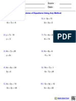 Sistema de Ecuaciones y Ecuaciones de Primer Grado.