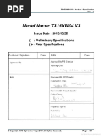 Datasheet Panel T315XW04 V3