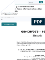 05138075 BORZI - ¿Cláusulas Relativas o Construcciones de Realce Información Conocida y Sobreespecif