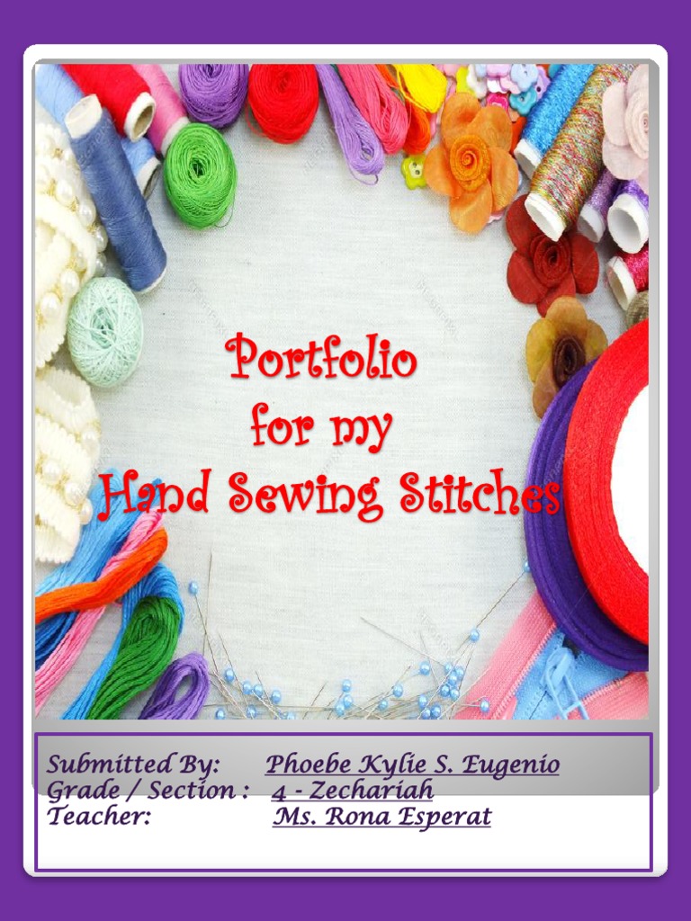 PORTFOLIO For Hand Sewing Stitches PDF Sewing Seam (Sewing)