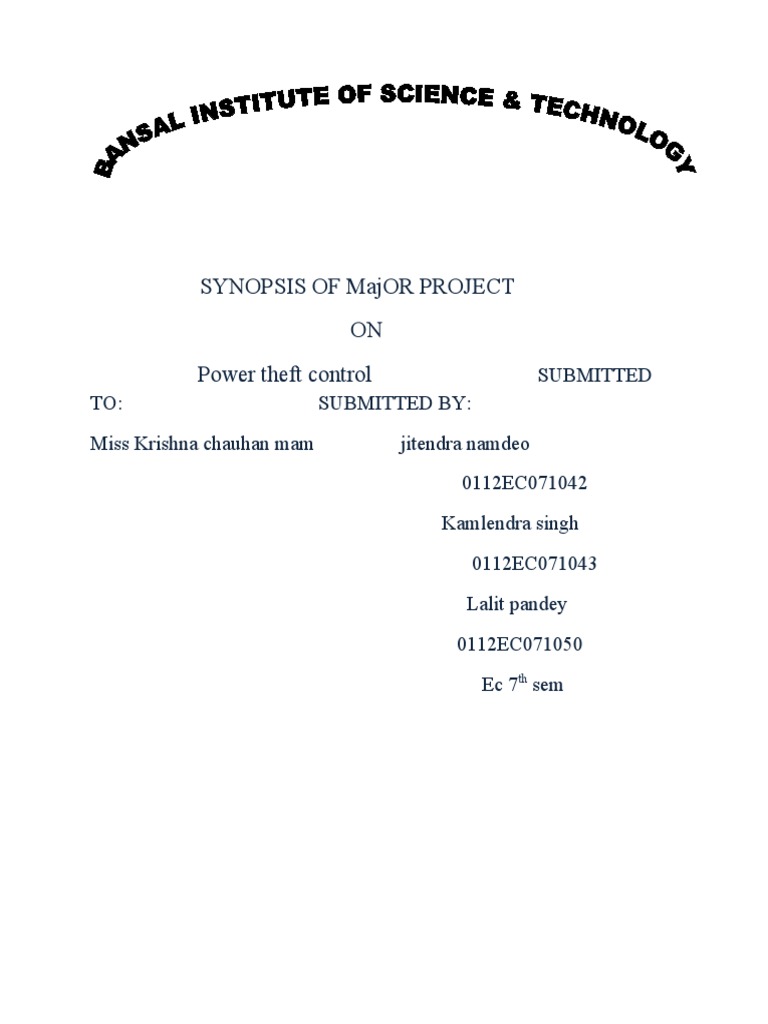 Synopsis of Minor Project | PDF