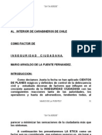 La Etica en Carabineros de Chile Como Factor de Inseguridad Ciudadana