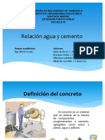Diapositiva, Relacion Agua y Cemento