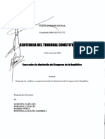 Sentencia Del Tribunal Constitucional Sobre Caso Disolución Del Congreso de La República