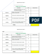 Applied Economics Grade 11 rubric poster