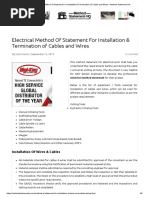Cable Pulling Method Statement | PDF | Science & Mathematics | Computers